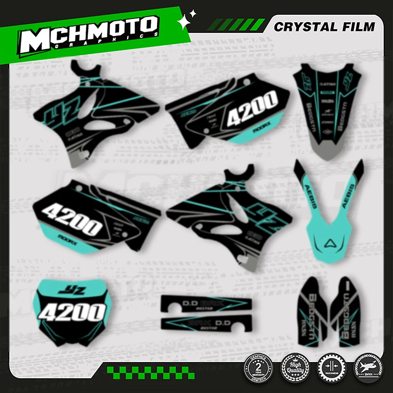 

MCHMFG For YAMAHA YZ 125 250 2002-2014 YZ125 YZ250 Full Set Motorcycle Graphics Decal Stickers Kits
