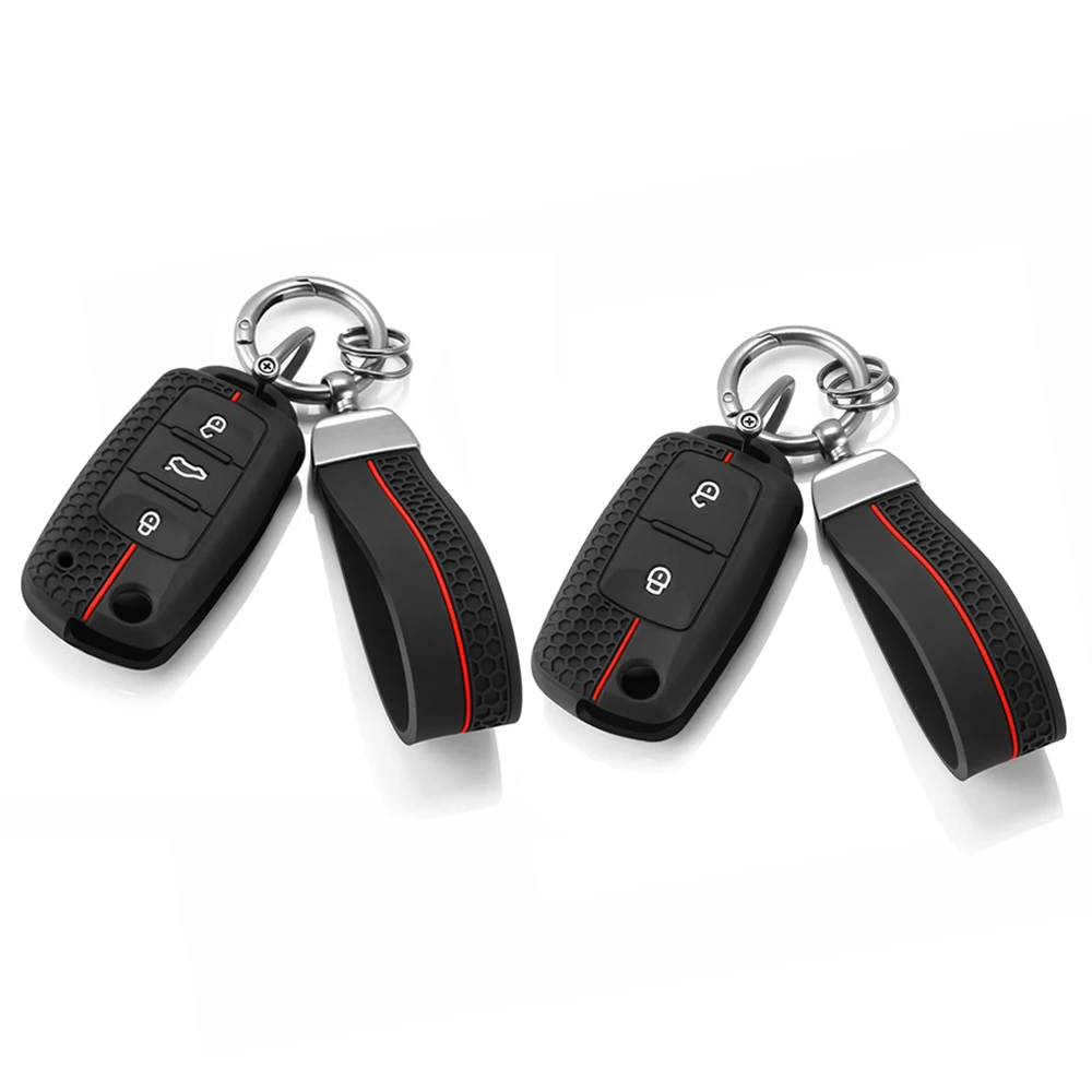 Silikon Auto Schlüssel Fall Abdeckung schlüssel kette Für Volkswagen polo passat golf 4 5 6 MK5 MK6 Eos Bora Käfer TSI neue silikon abdeckung fall