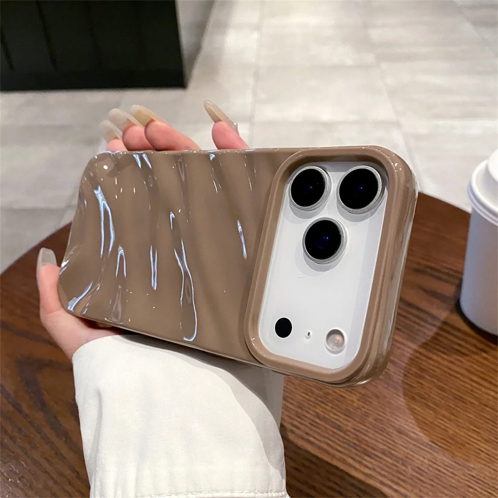 Mattiertes Wellenmuster, schlichte Handyhülle für iPhone 17 Air 16e 16 15 14 Plus 13 12 11 Pro Max 7 8 SE 2020 2022 stoßfeste Abdeckung – Detail 10