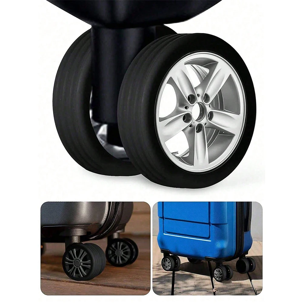 8PCS/Set Silicone Luggage Wheels Protector with Silent Sound Reduce Wheel Wear Suitcase Wheels Protection Cover.-zmt