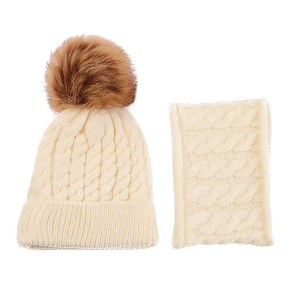 2 قطعة/المجموعة الأزياء سدادات حماية الأذن الأطفال قبعة وشاح مجموعة الدافئة يندبروف الاطفال قبعة قبعات لينة سميكة الرقبة أدفأ الفتيان الفتيات