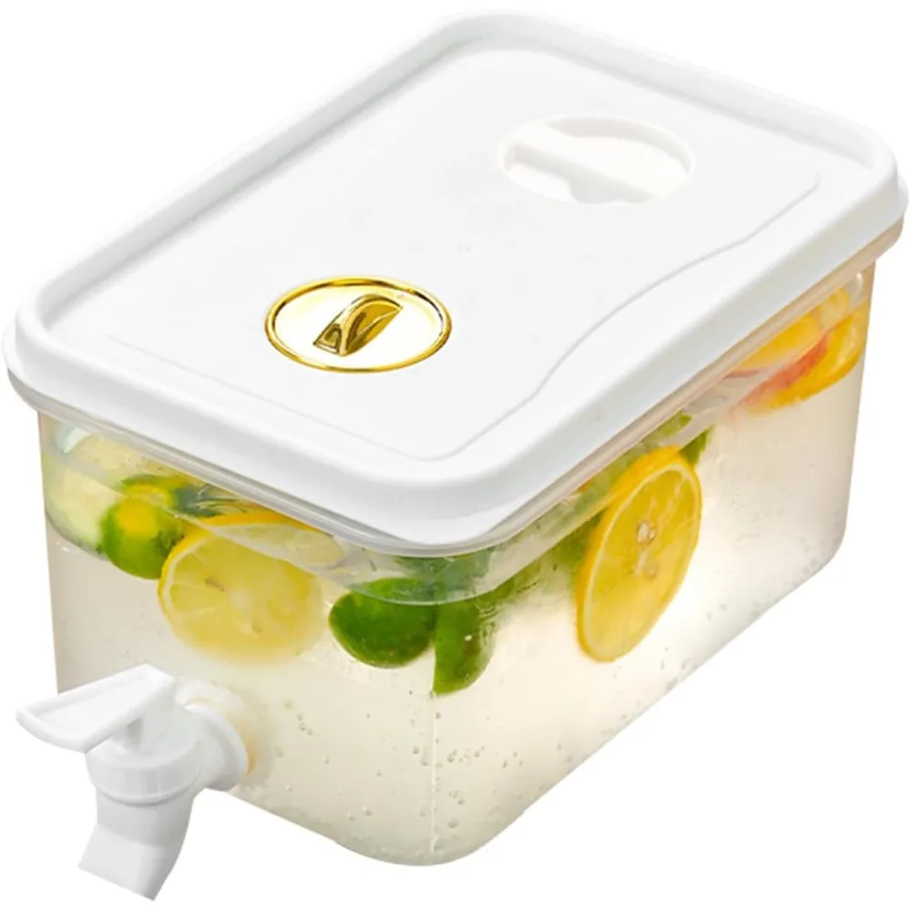 

Fridge Drink Dispenser with Filter and Leak-proof Spigot, 0.5 Gallon Small Plastic Ice Water Bucket for Home Party Bar Barbecue,