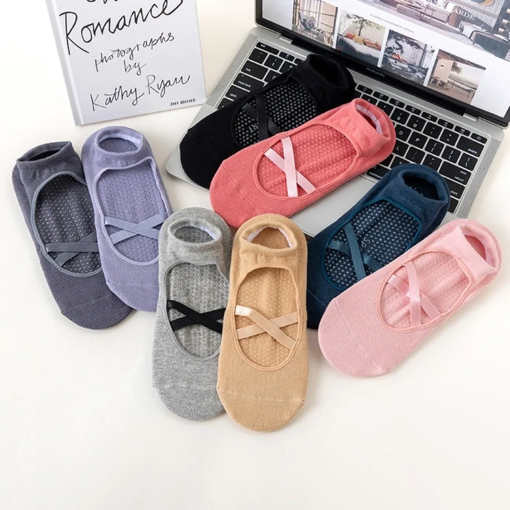 

Casual Cotton Pilates Socks Elastic Breathable Yoga Socks Non-Slip Sweat-absorbing Sport Socks Women