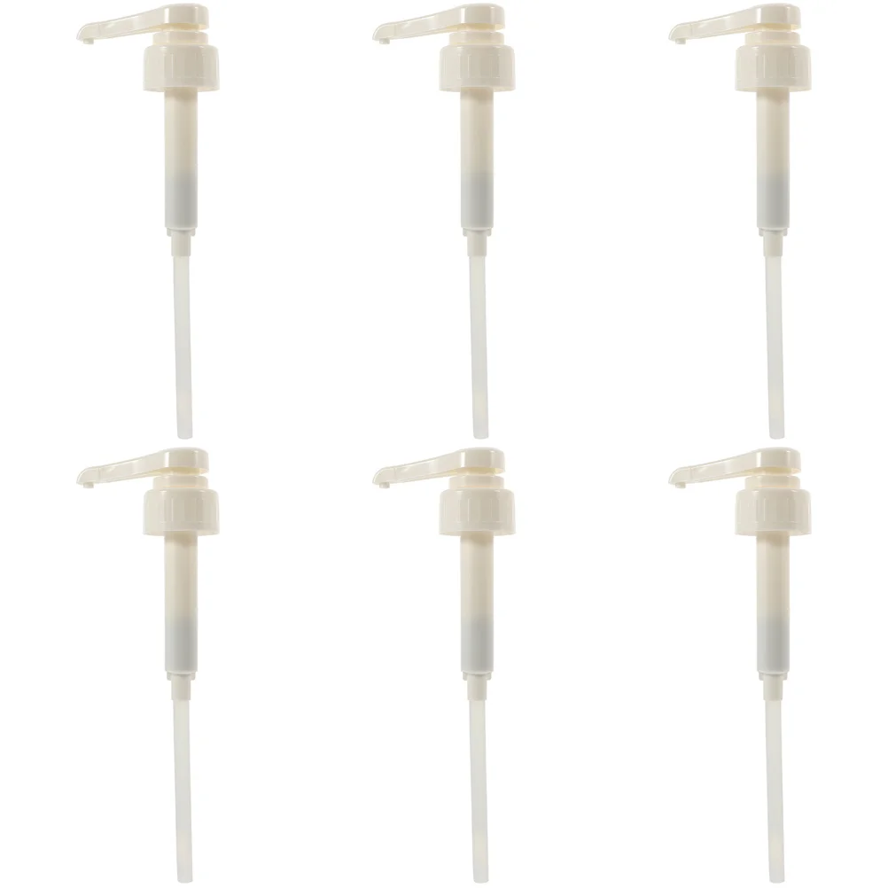 6 Pcs Pump Head Shampoo Pumps Beverages Bottle Replacement for Bottles Coffee Syrup Dispenser Universal Lotion Extruder