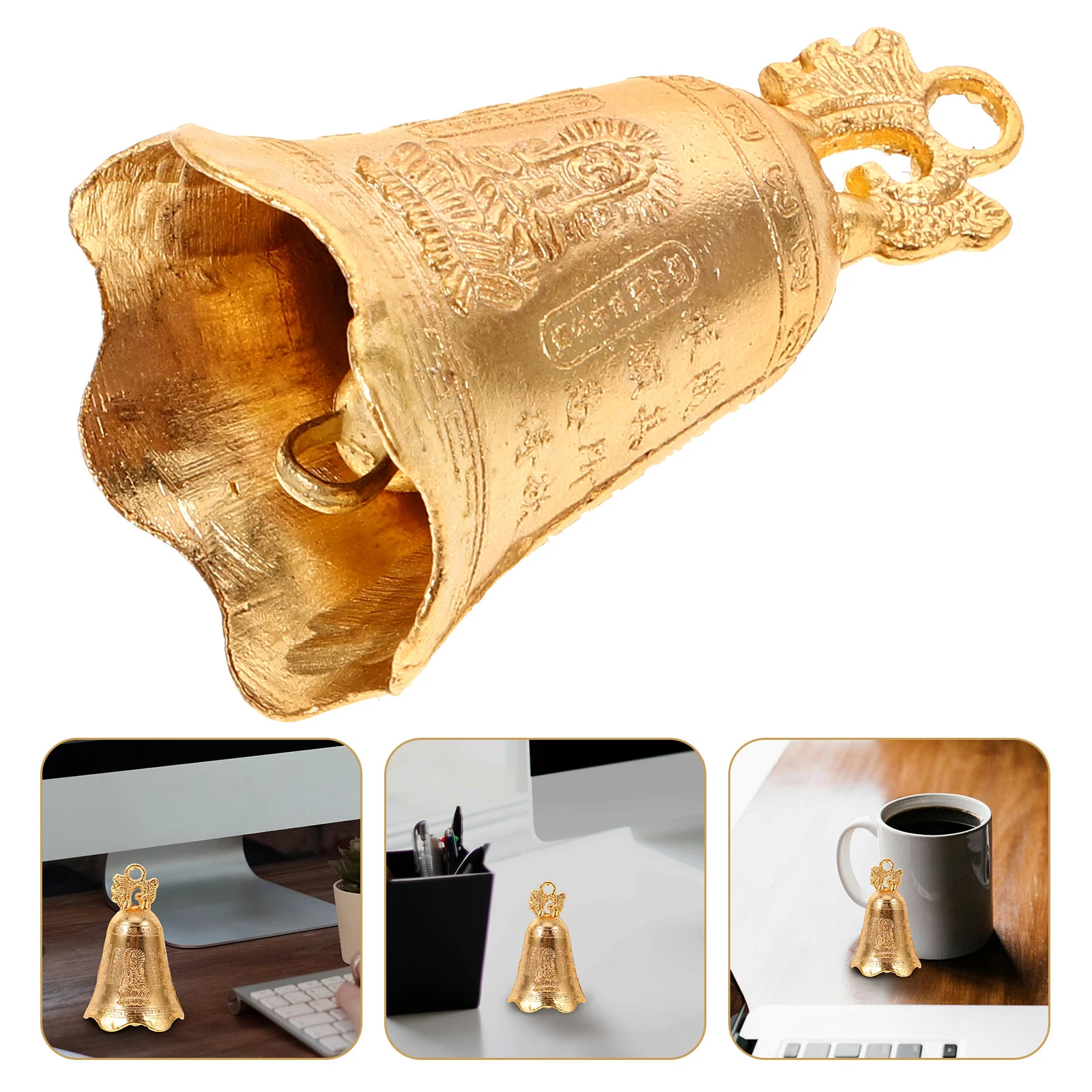 خمر جرس الرجعية الصينية البسيطة البرونزية النحت فنغ شوي الرياح الرنين لحديقة المنزل مكتب حفل زفاف ديكور معلق الحرفية #3