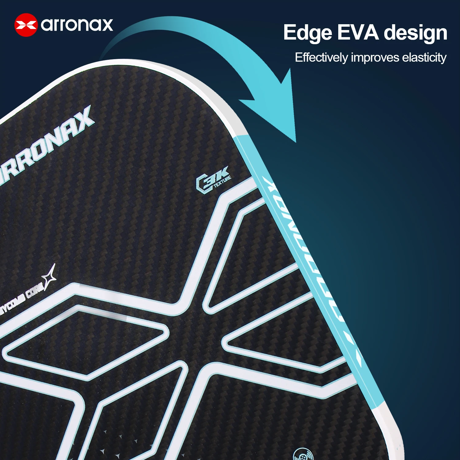 Arronax Gen 3 Training Pickleball Racket USAPA Approved 3K Carbon Paddle With 3-Layer Core and PP Aramid Fiber Thermoformed PP