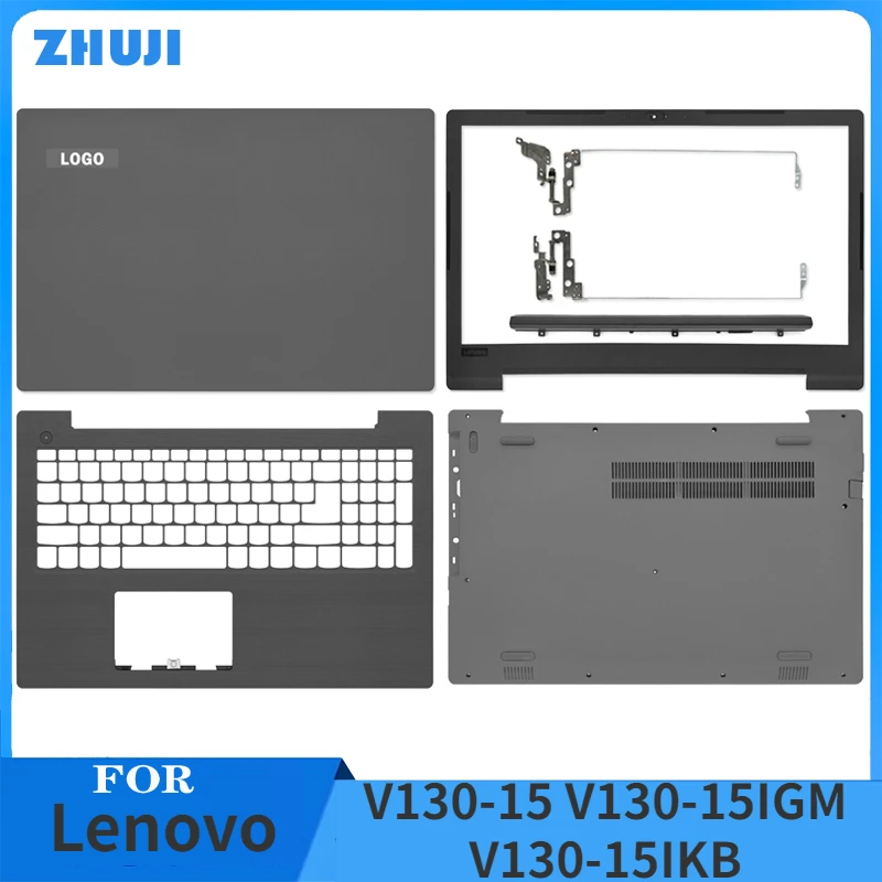 tampa traseira para laptop lenovo moldura frontal palmrest caixa inferior dobradicas cobrir cinza lcd v13015 v130 15igm v130 15ikb gray novo 01