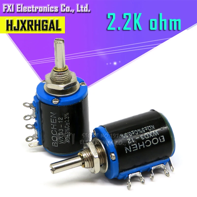 2PCS WXD3-12 1W 2K2 2.2k ohm WXD3-12-1W 5 ring multi-circle precision wire-wound potentiometer