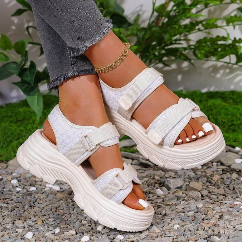 

High Platform Sandals Women New Summer Buckle Chunky Beach Shoes Women Wedges High Heels Women Sandals