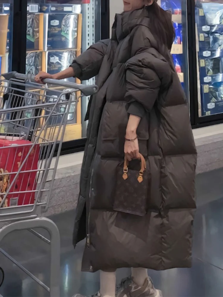 

Женская зимняя утепленная хлопковая куртка свободного кроя в корейском стиле, повседневная, на молнии, укороченная, с капюшоном