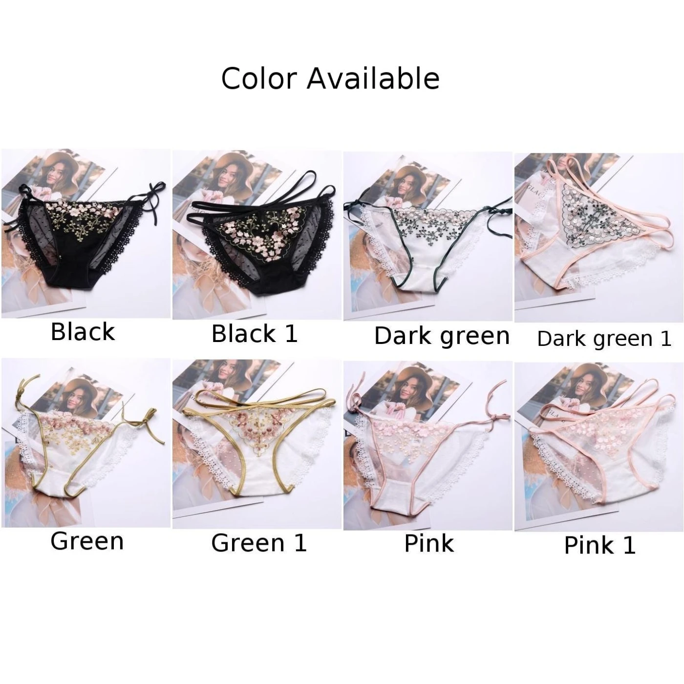 Briefs Underwear Breathable Embroidery Knicker Low Waist Messh Panties Seamless See Through Sexy Briefs New Autumn