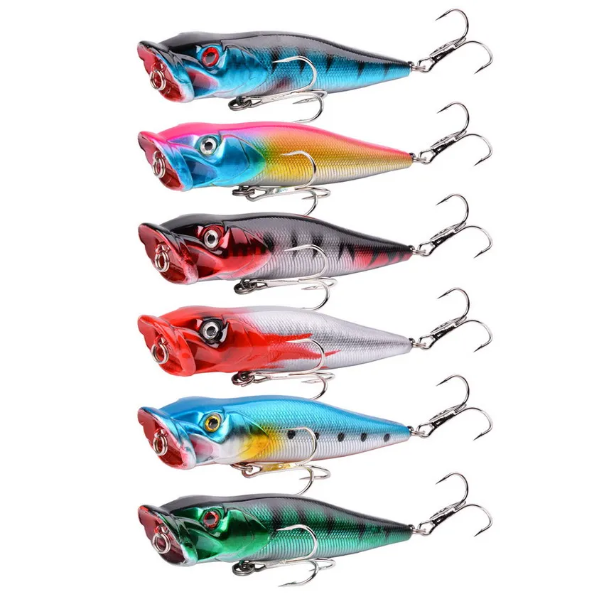 Aorace 1pcs Big Popper Fishing Lure Artificial Fishing Bait Crankbait Wobbler High Carbon Steel Hook Fishing Lures