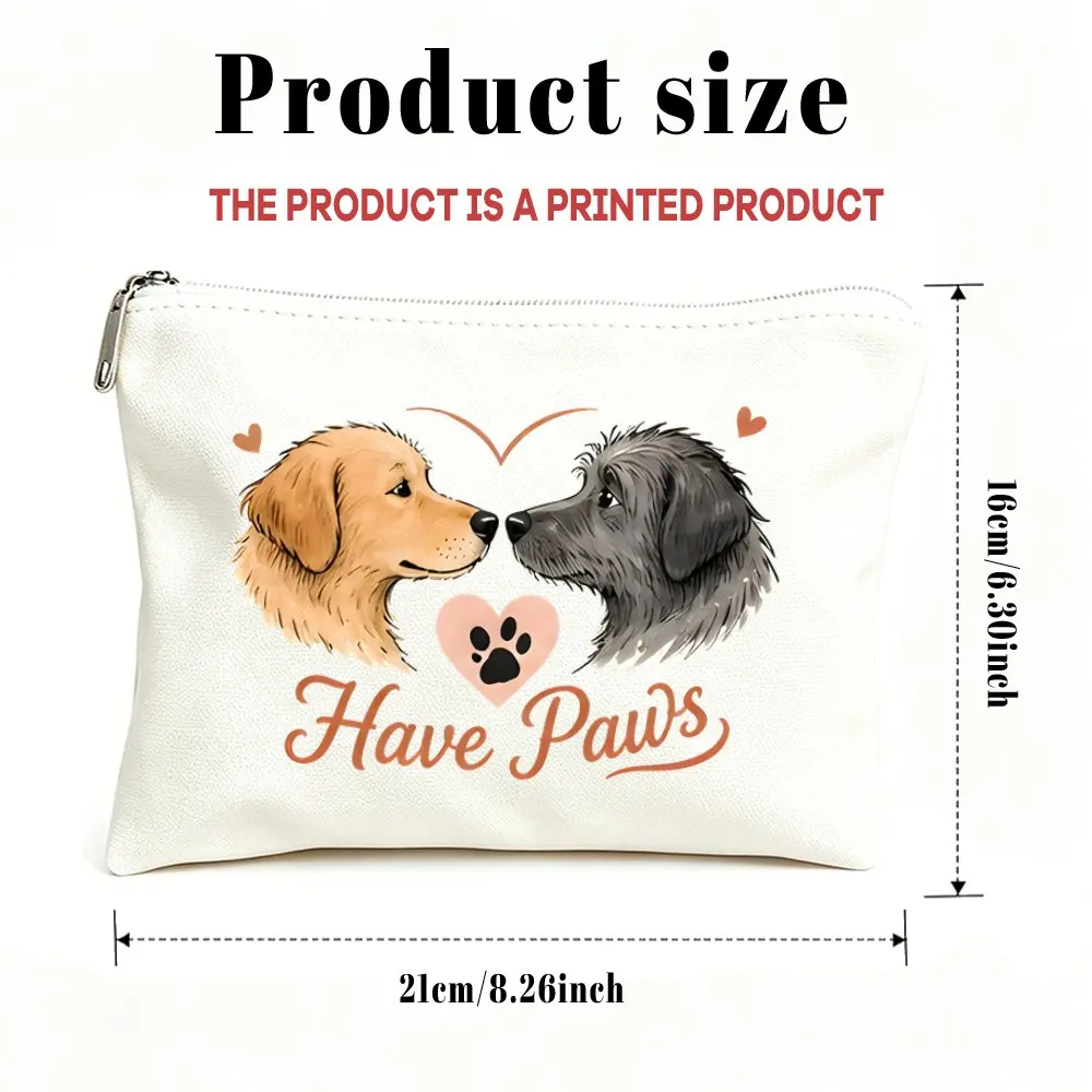 1pc Makeup Bag Cosmetic Bag and Toiletry Pouch Versatile Use Gift Bag for Women Paw Print Makeup Bags for Mom Daughters Friends