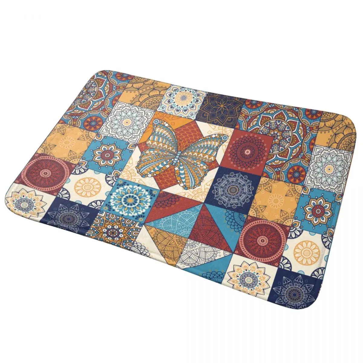 

Мексиканская плитка Мандала Коврик для ванной Супервпитывающий коврик для двери Нескользящие художественные юго-западные коврики для кухни