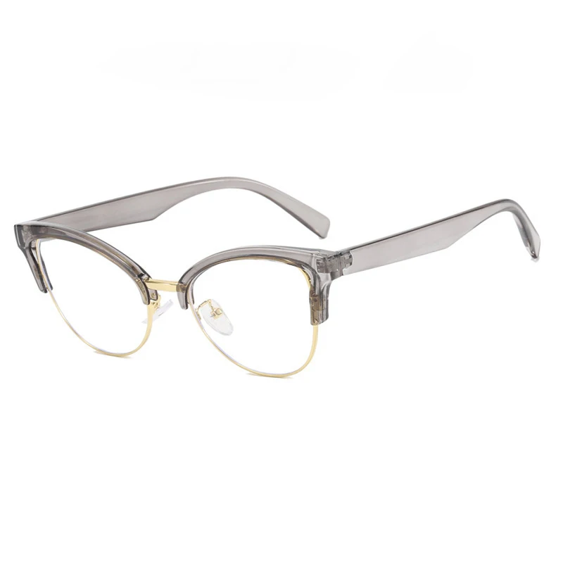 56607 Mode Retro Optische Brillengestell Damen Luxus Katzenauge Anti Blaue Brille Halbrahmen Brillen