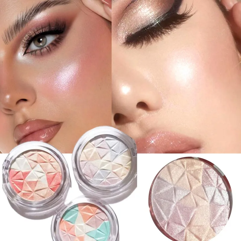 지속되는 쉬머 하이라이터 파우더 매트 진주 빛 글리터 브라이트 페이스 컨투어 팔레트 여성 화장품