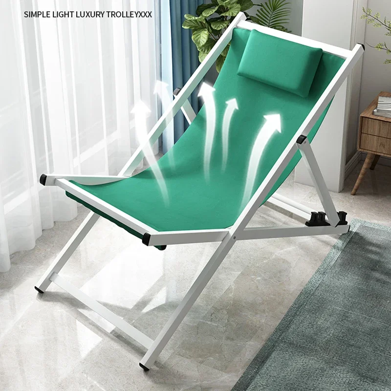 Portable Folding Beach Chair Home Living Room Balcony Lounge Chair Outdoor Office Adjustable Nap Sillas Outdoor Furniture WKOC