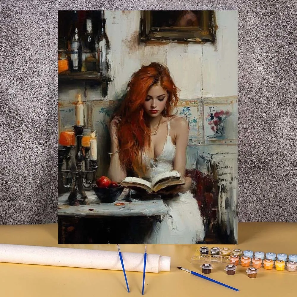 

DIY Paint By Numbers Beauty Girl Painting By Number Drawing On Canvas Handpaint Picture Coloring By Numbers Wall Art For Bedroom