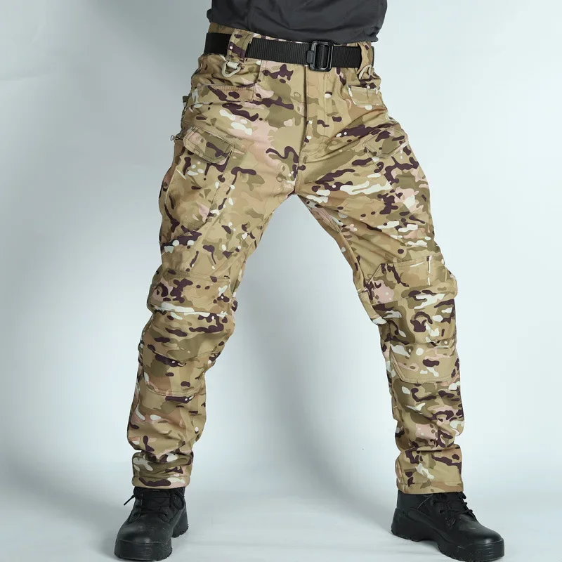 

5XL Tactical Pants Soft Shell Fleece Cargo Pants Men Hunting Pants Camouflage Pant Casual Trousers Unisex Waterproof