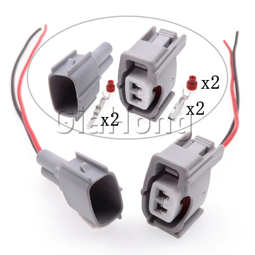 

1 Set 2 Ways Auto Parts 6189-0611 90980-11875 AC Assembly Automobile Nozzle Wire Cable Connector Car Plastic Housing Socket