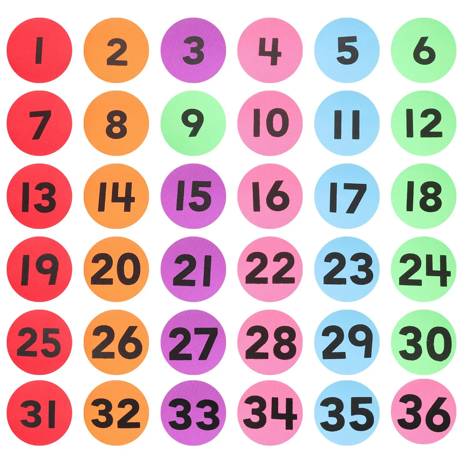 

36 Pcs Carpet Floor Numbers For Classroom Markers Multicolor Number Stickers Classroom Floor Dots Kids Office Organizing Labels