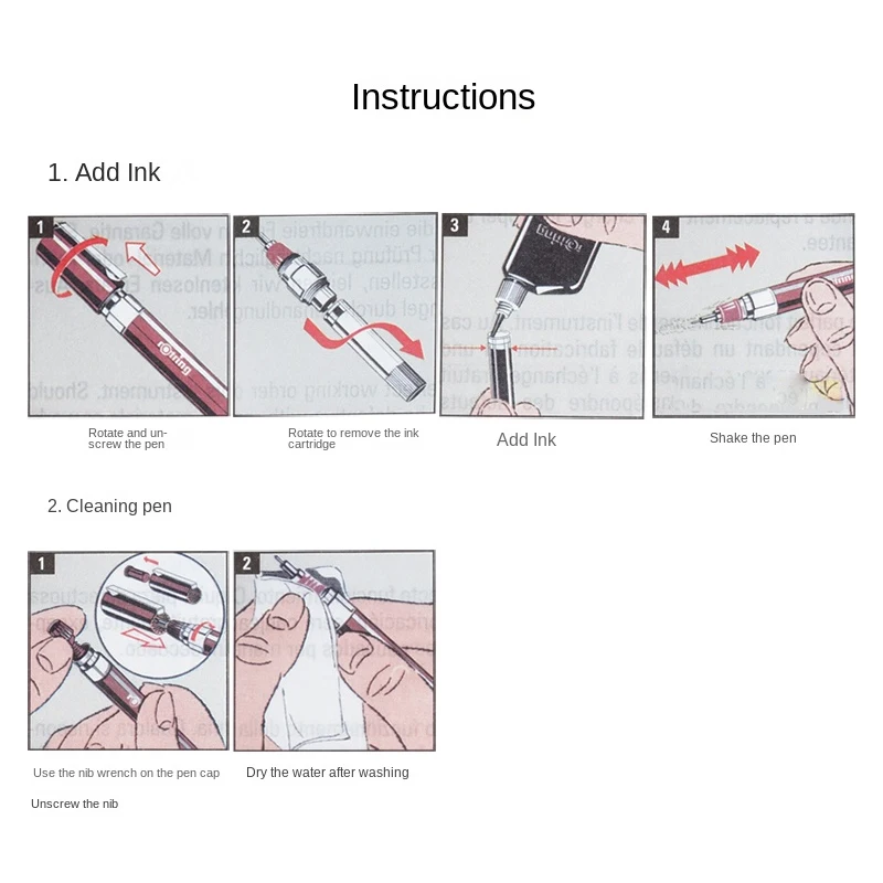 1pcs German Rotring ISOGRAPH Engineering Drawing Fineliner Needle Pen Fine Point Multiple Nibs Art Marker Fillable Ink