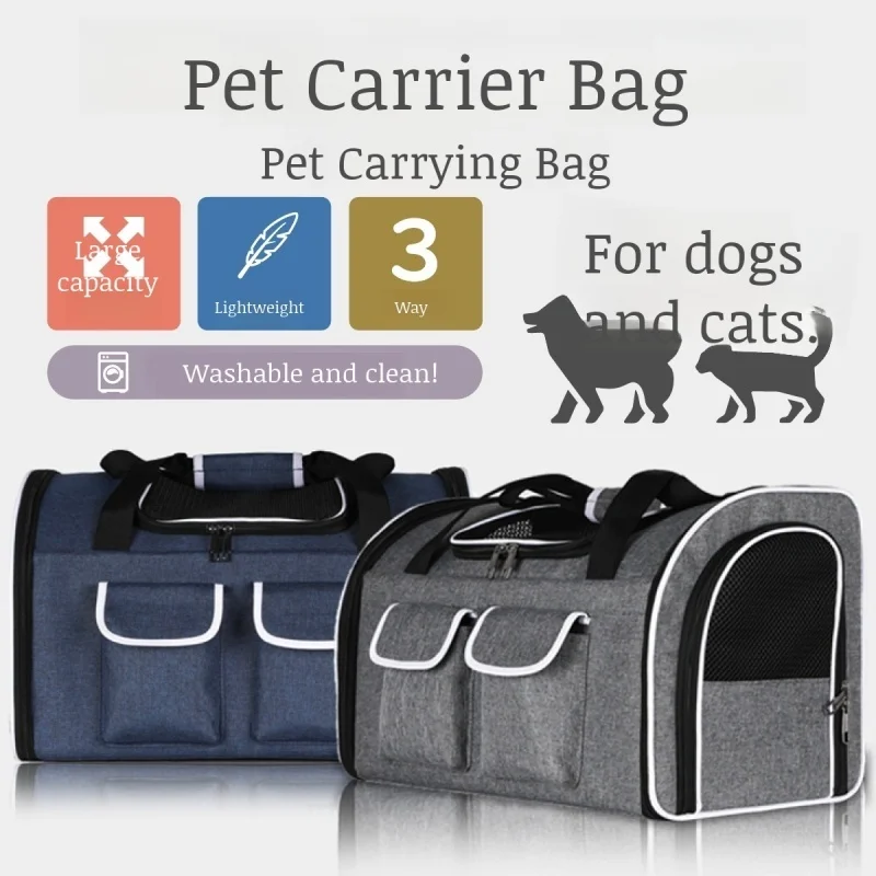 

Fashion dog pet bag new handheld shoulder backpack breathable large capacity kitten puppy travel folding portable outing bag