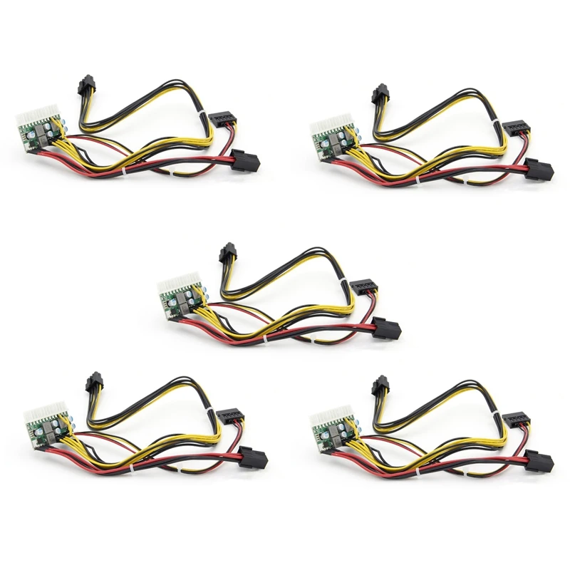 5X PCI-E 6PIN Input DC 12V 300W DC-ATX-300W 24Pin PICO ATX Switch PSU Power Supply Module