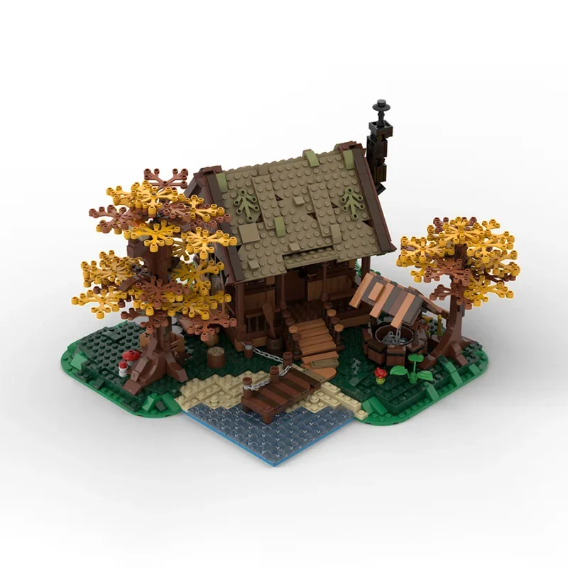 نموذج قلعة القرون الوسطى Moc قوالب بناء بيت الشجرة حزمة الغابات التكنولوجيا وحدات كتل هدايا عيد الميلاد اللعب لتقوم بها بنفسك الجمعية