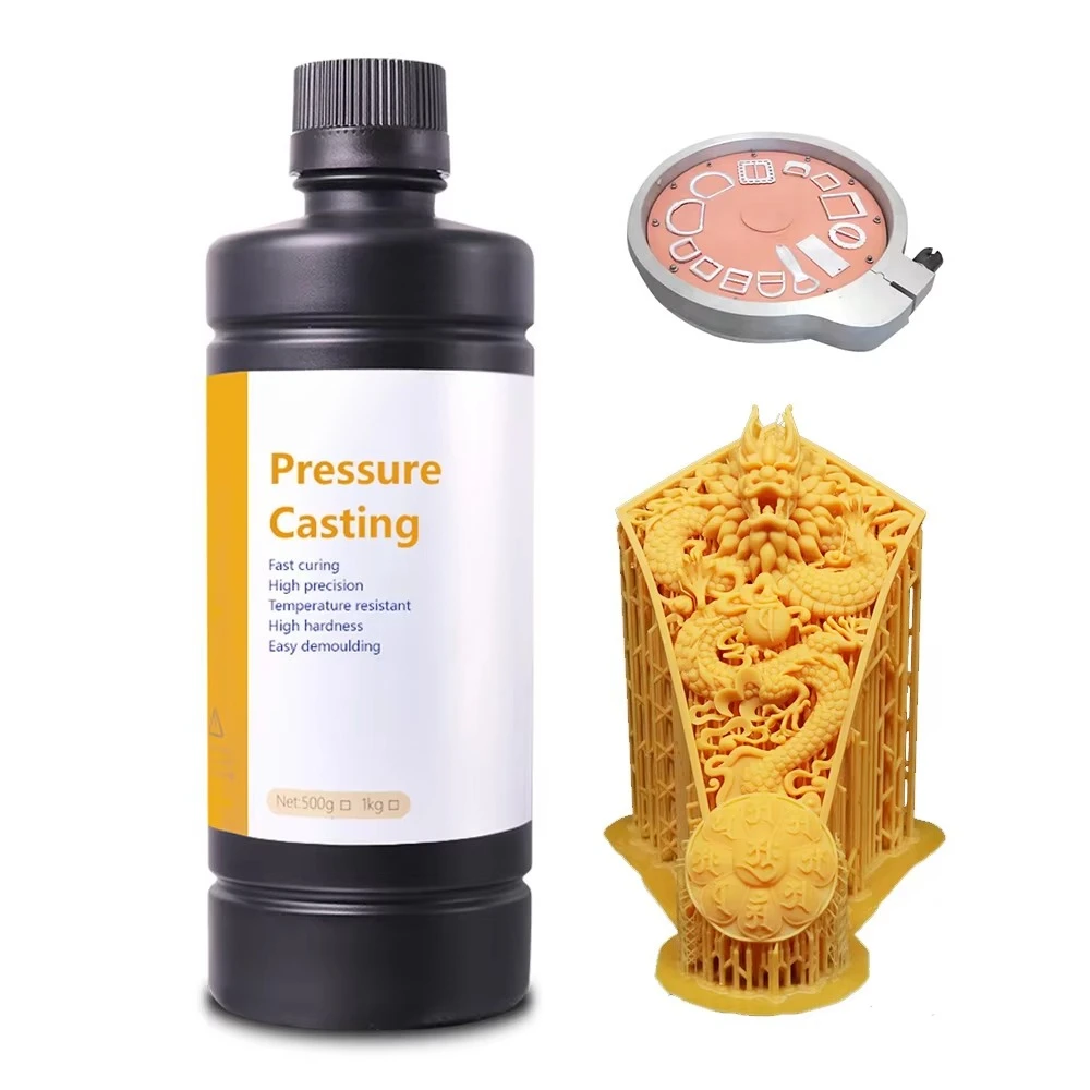 405nm UV Photopolymer Castable Resin 1kg, Heat Resistant Light Curing Consumable for Precision Jewelry Mold Fabrication