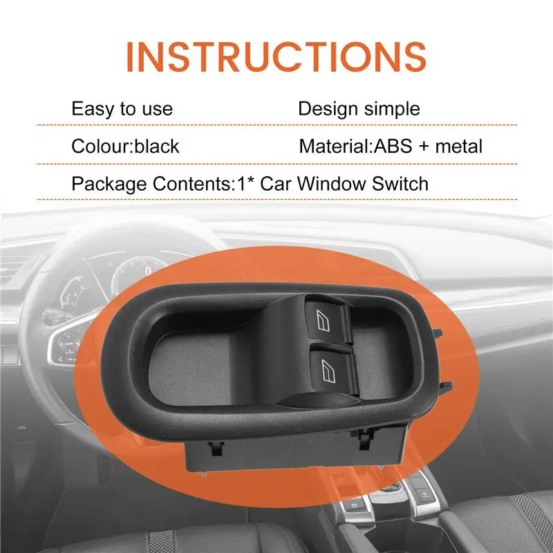 AC76-1Pcs Drivers Side Door Double Window Switch For Ford Transit MK8 Custom 2014-2019 2029885 1791339