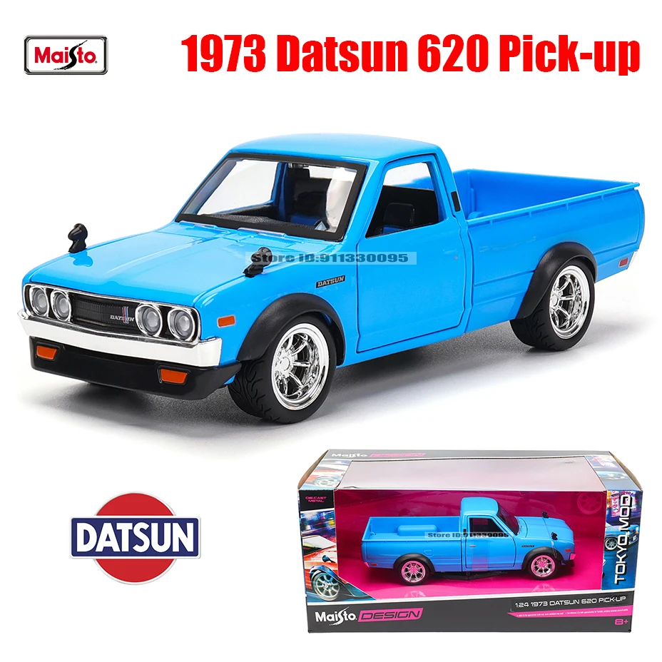 Maisto 1:24 도쿄 MOD 닛산 1973 Datsun 620 픽업 합금 자동차 모델, 수공예 장식 컬렉션 장난감 도구, 선물 다이캐스팅