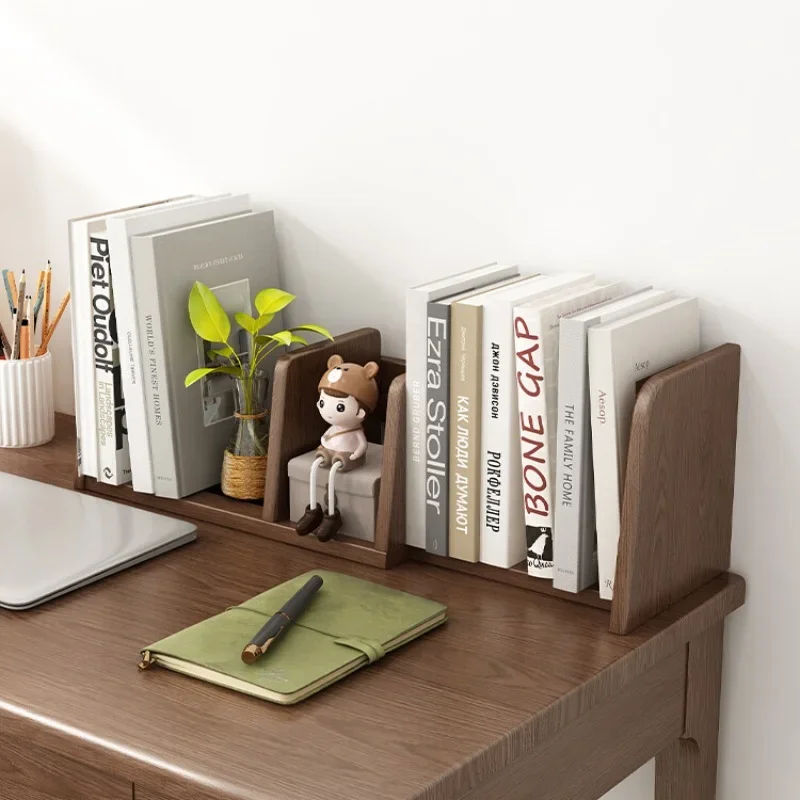 Wood Simple Desktop Book Shelf Retraction Storage Shelves Multi-function Book Cabinet Multi-scene Applicable Desk Organizer