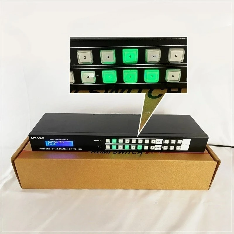 4K 30Hz Video HDMI Matrix 8x8, MT-ViKI HDMI Matrix Switcher Splitter 4 in 4 Out with Web GUI