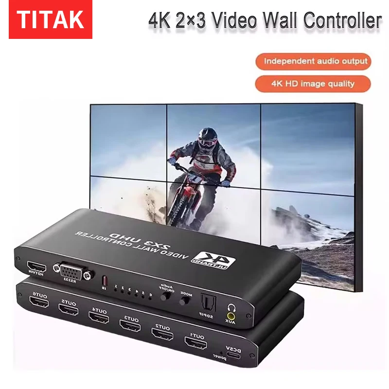 HDMI Video Wall Controller 2x3 1080P HDMI Video Wall Processor 2x3 1x2 1x4 1x3 2x1 3x1 4x1 Video Screen Processor Splicer Box