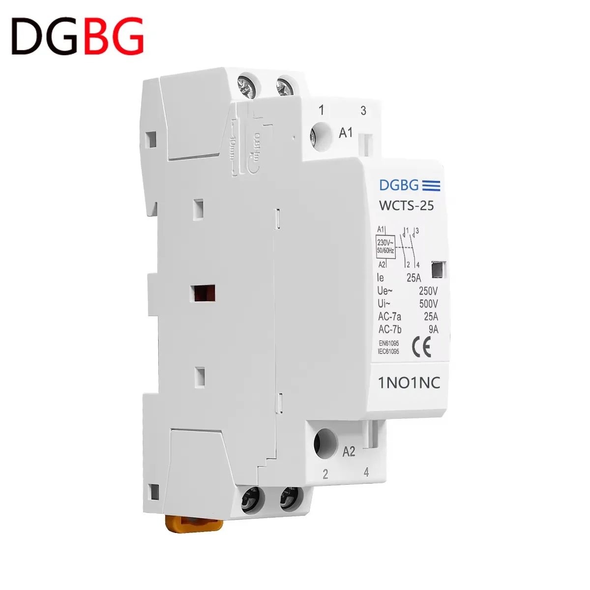DGBG 2P 16A 20A 25A 220V/230V 50/60Hz Din Rail Household AC Modular Contactor 2NO 1NO1NC 2NC