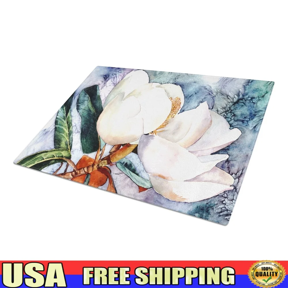 

Large Tempered Glass Cutting Board Heat Resistant Non Skid Feet Colorful Artwork Kitchen Chopping Board Protects Countertop
