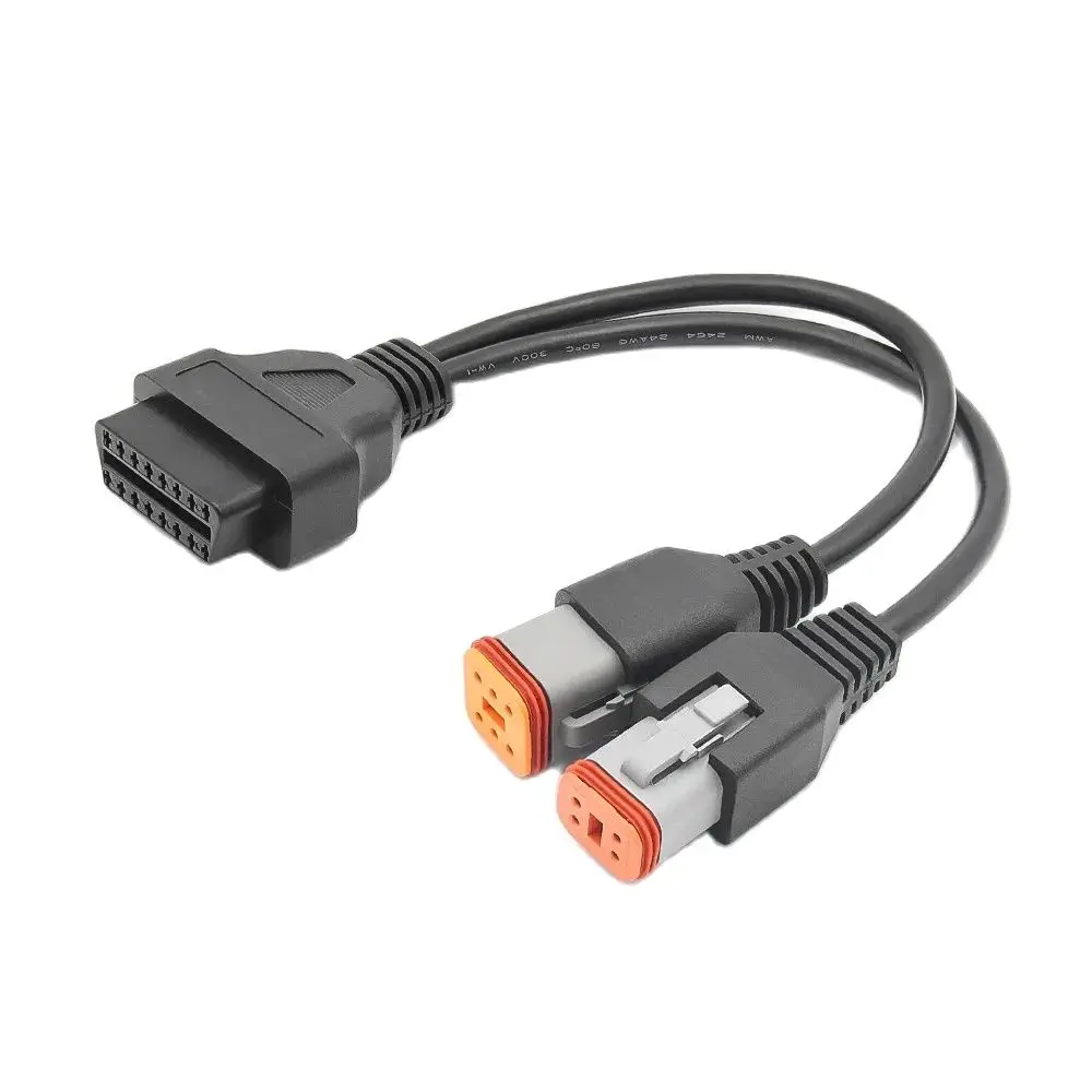 For Harley For Davidson 6Pin 4Pin To OBD2 16PIN Motorcycle ELM327 OBD 2 Diagnostic Scanner Adapter Tool Two-in-one Extension