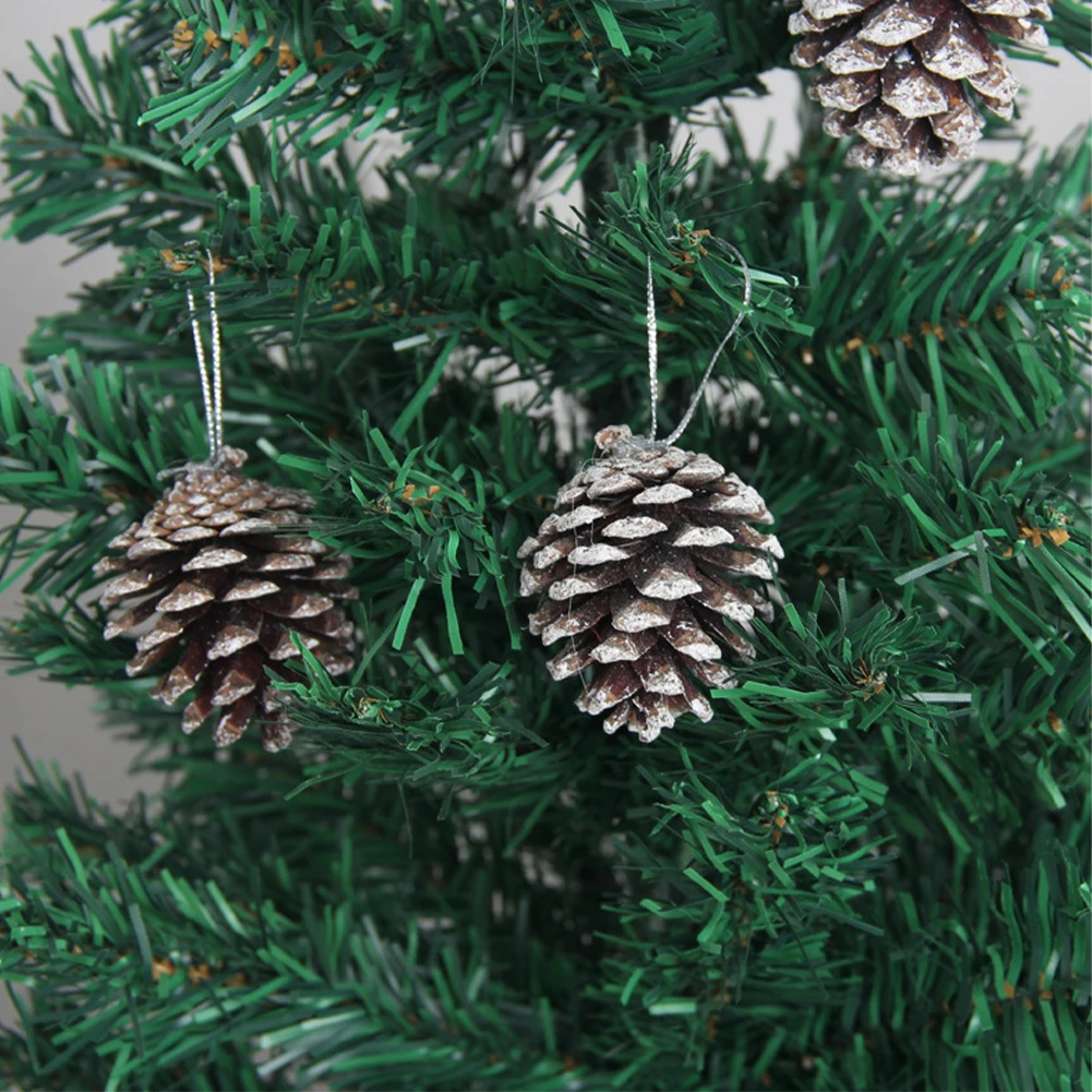 【Breeins】30pcs Christmas Pine Cones Ornament 5CM with String Pendant Crafts for Gift Tag Xmas Tree Party Hanging Decoration