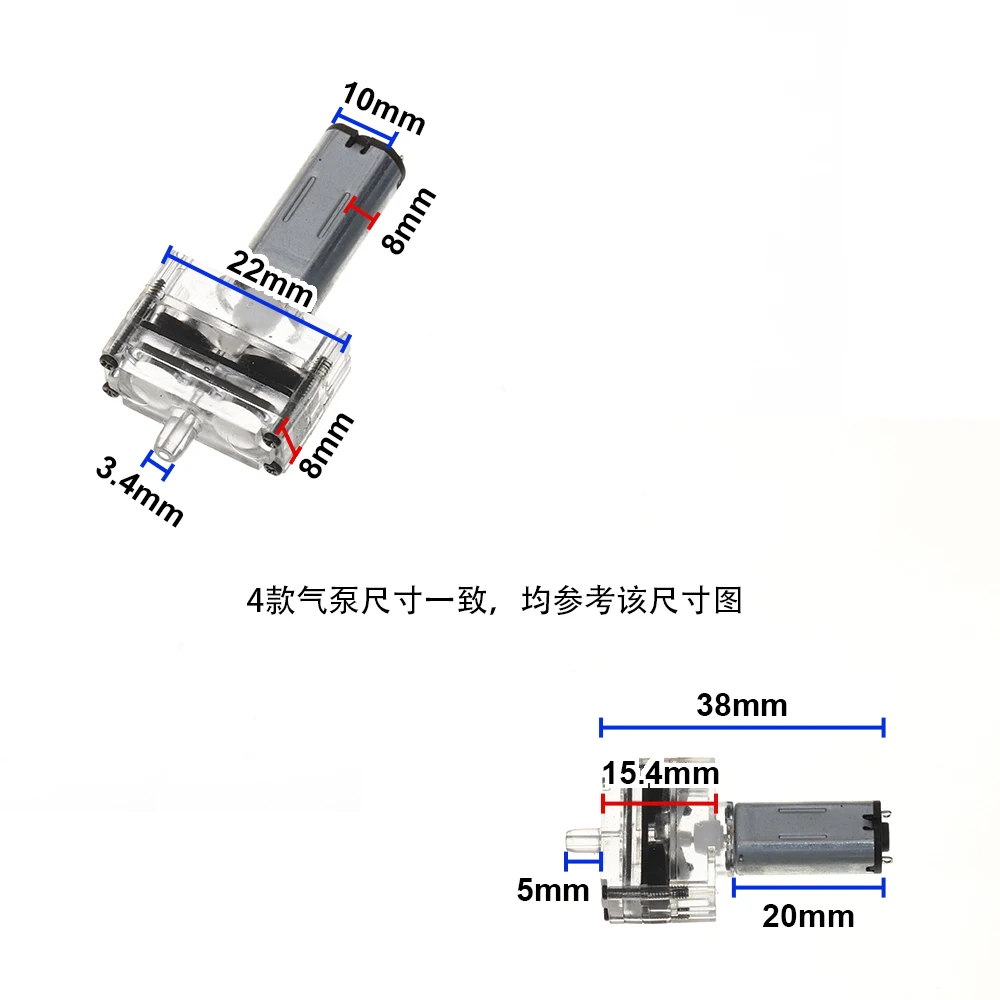 DC 3V 3.7V M30 Air Pump Single Hole Inflator Pump Transparent Precision Oxygenation Pump for Manufacturing