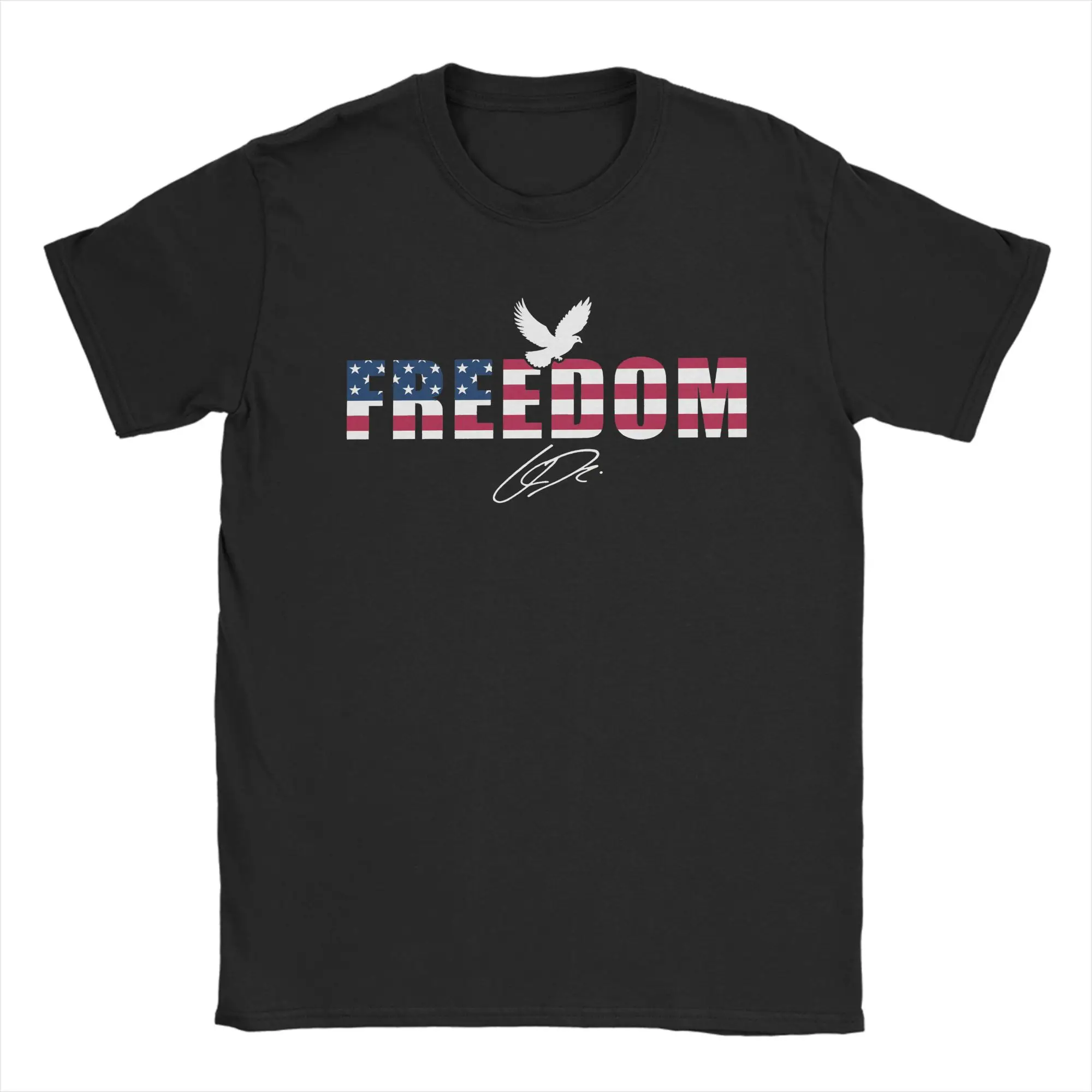 

Charlie Kirk Freedom USA Flag Eagle Patriotic Design T Shirt Men's Cotton Leisure T-Shirt Round Neck Tees Short Sleeve Tops