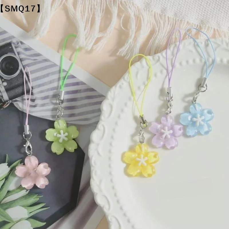 Resin Flower Keychain Fresh Transparent Color Bag Phone Chains Trendy Cute Kawaii Pendent Accessoryirls For Girls Gift【SMQ】