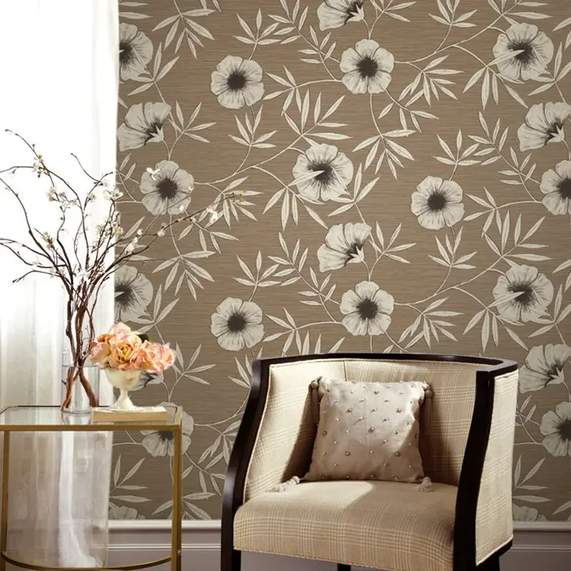 Modern Pastrol Floral Wallpapers Roll Home Decor Vine Flower Wall Paper for Weeding Living Room Beauty Salon Background Mural