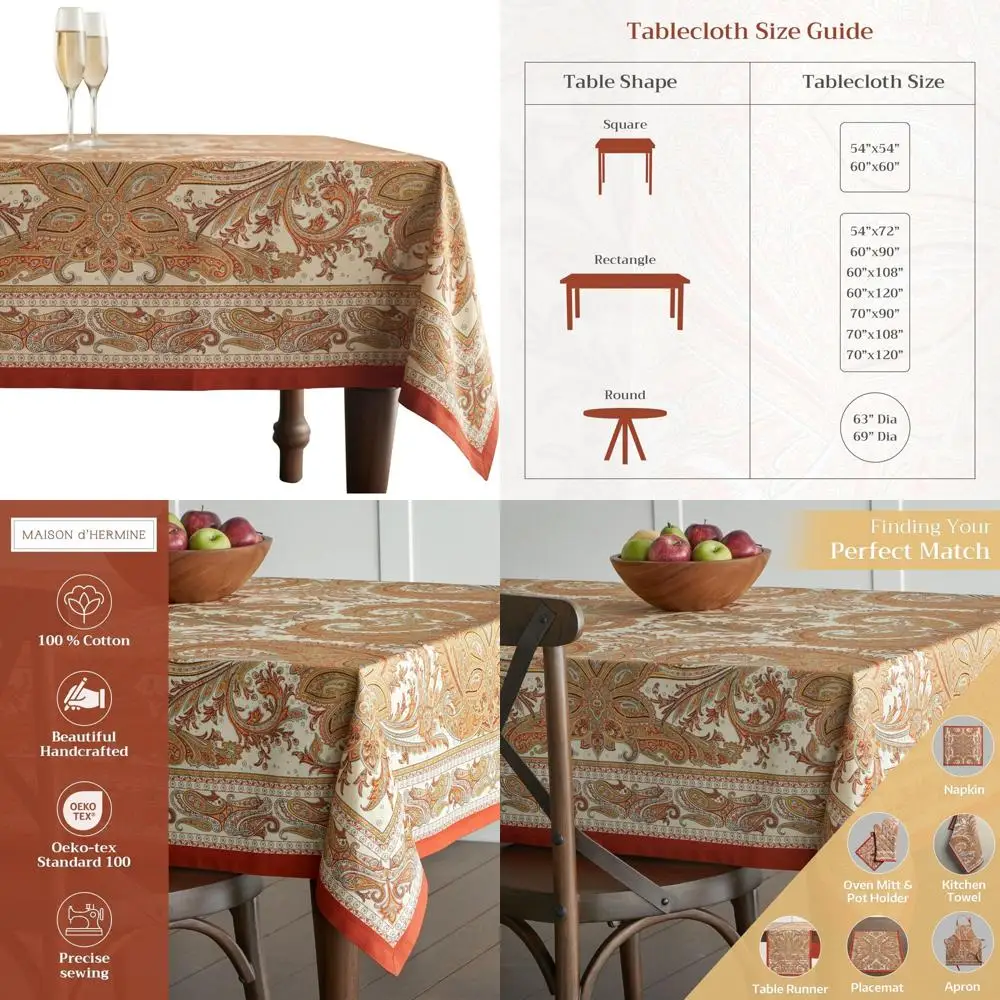 Toalha de mesa retangular de algodão 60x120 polegadas para outono, ação de graças, capa de mesa reutilizável diária