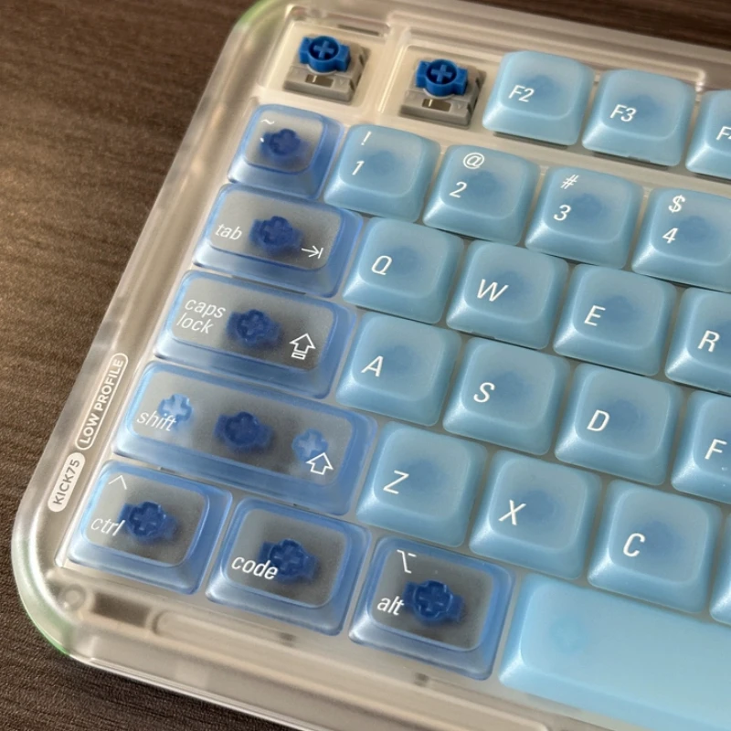 LeleDesign Ocean Blue Keycaps Custom PC Cherry Profile Key Cap Cute151pcs Transparent VU Full Set Artisandesign MX Gamers