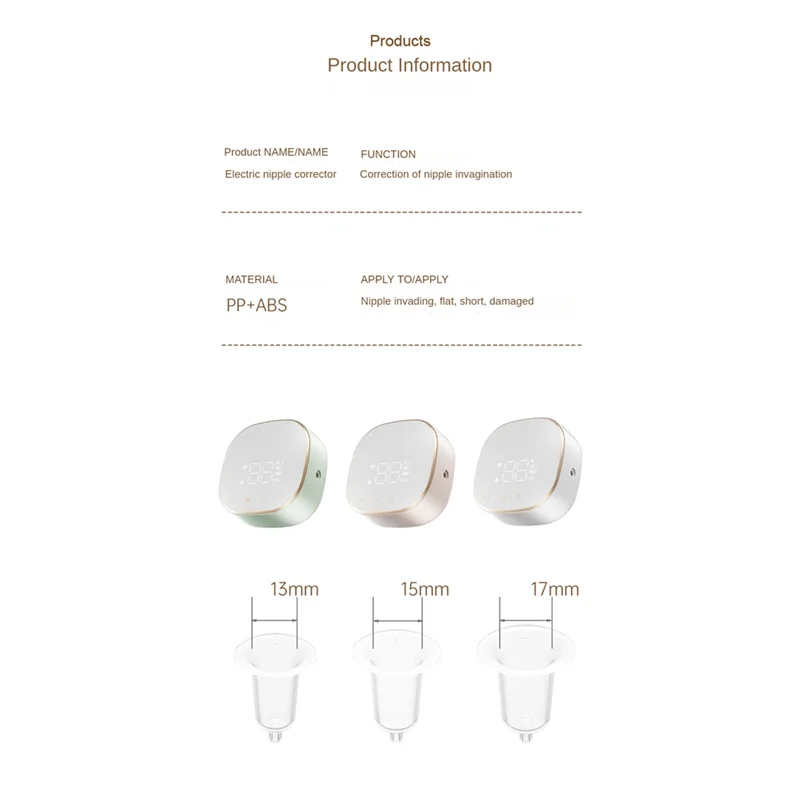 AA20-Correttore elettrico per capezzoli invertiti Niplette portatile Corretta capezzoli piatti e invertiti con facilità per aiutare l'allattamento al seno