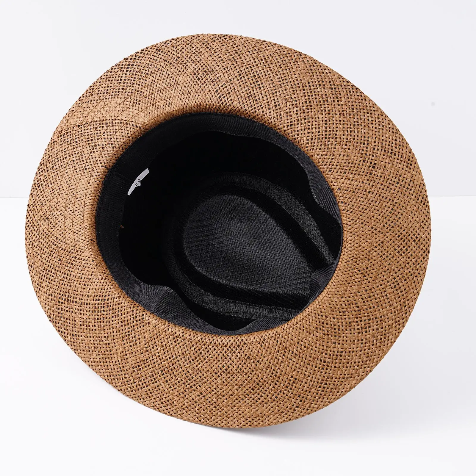 Fashion Summer Casual Unisex Beach Large Brim Jazz Sun Hat Panama Hat Paper Straw Women Men Cowboy Fedora Hat Gangster