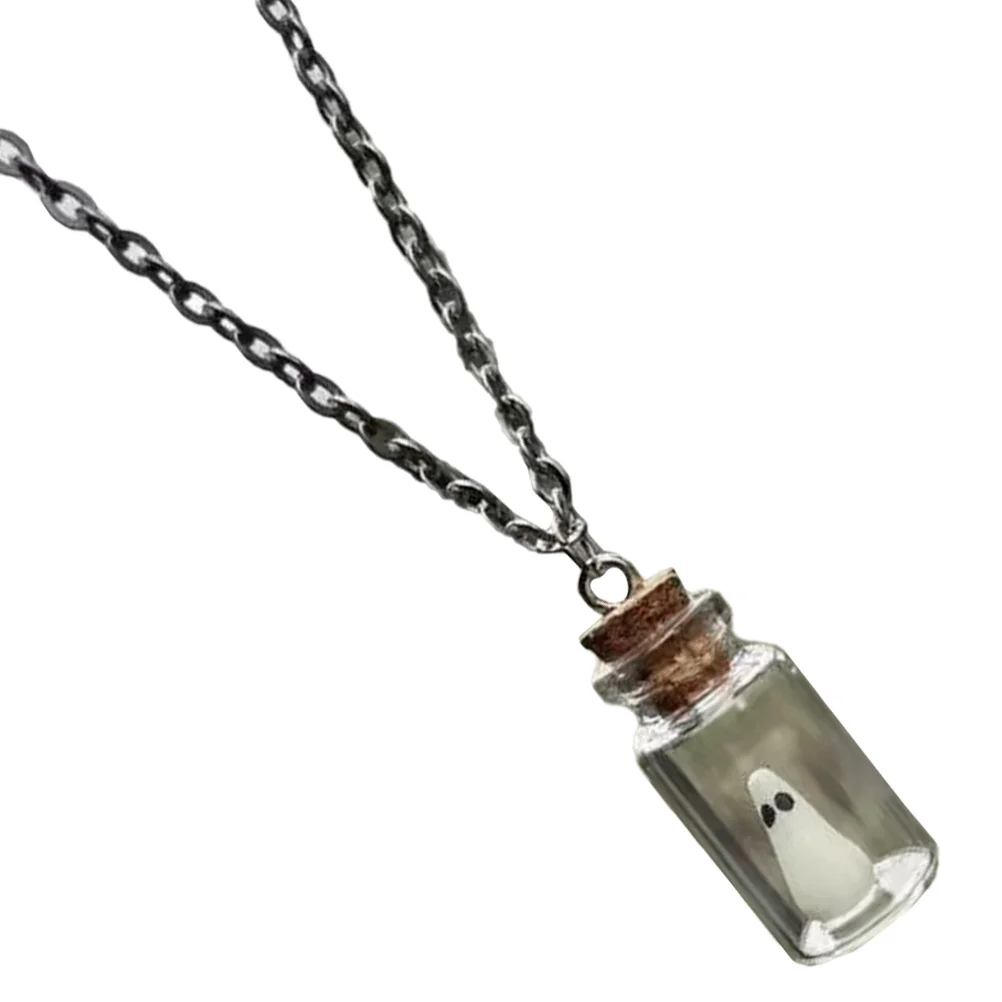 قلادة قوطية أنيقة مع قلادة مرطبانات زجاجية صغيرة، ملابس مثالية لحفلات الهالوين، زجاجات مصغرة #6