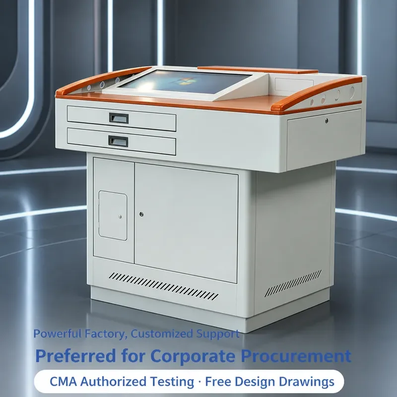for Multimedia Podium Teacher's Podium Center Console Campus Furniture Multifunctional Steel and Wood Desk
