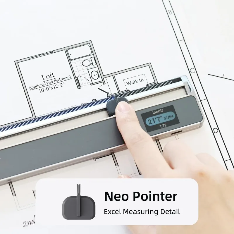 NeoRuler righello in scala digitale e Kit di NeoReading Bundle-righello in scala intelligente da 12 pollici con NeoPointer e NeoMagnifier